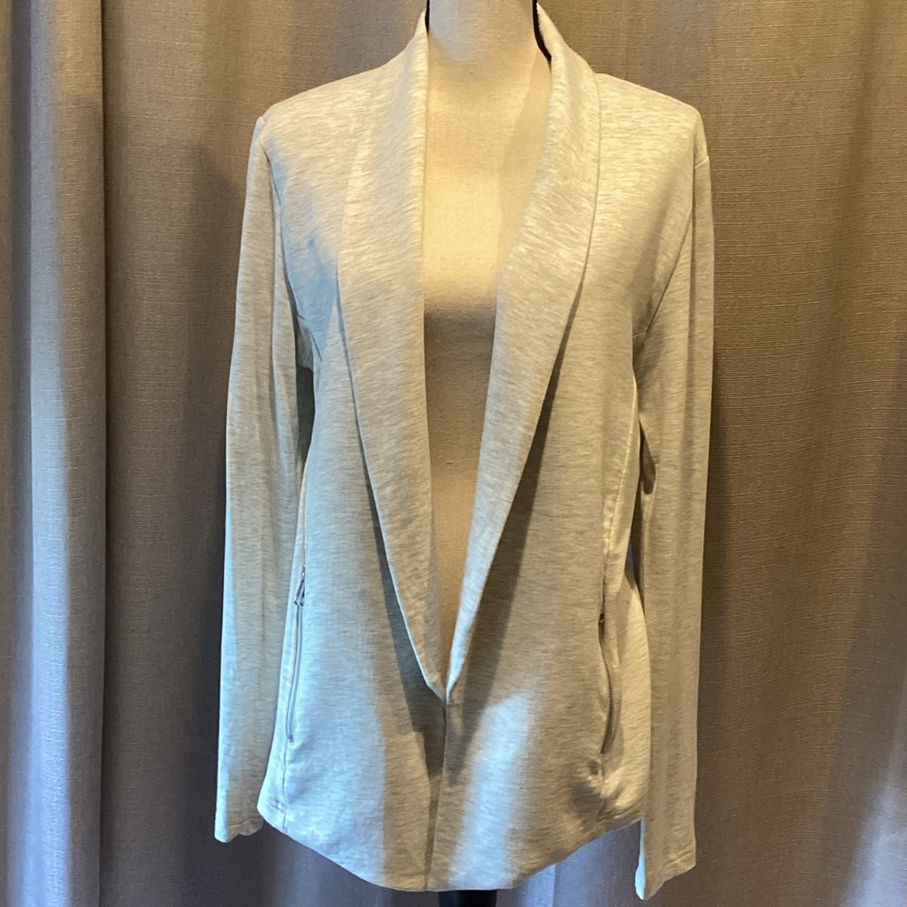 Women’s Tart gray jersey blazer, size large.
